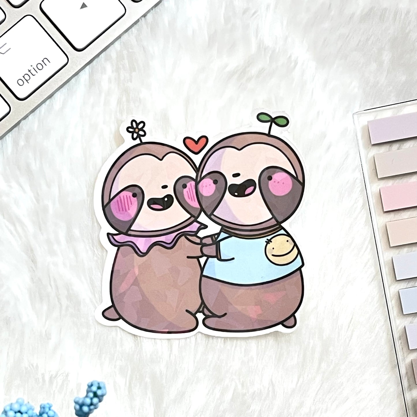 Love Sloth Couple-Die-Cut Vinyl Sticker