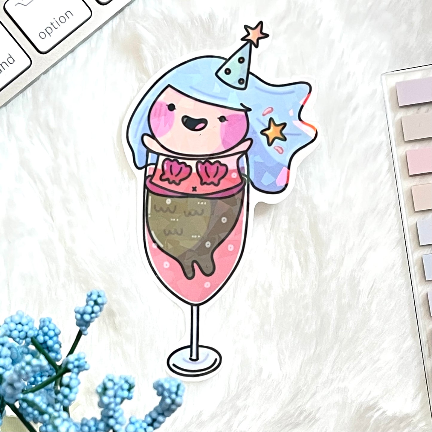 Mermosa Mimosa Mermaid -Die-Cut Vinyl Sticker