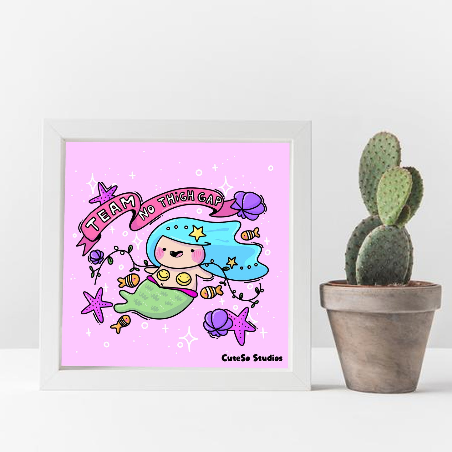 Thigh Gap Body Positivity Mermaid Print
