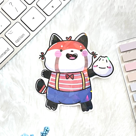 Red Panda Bao-Die-Cut Vinyl Sticker