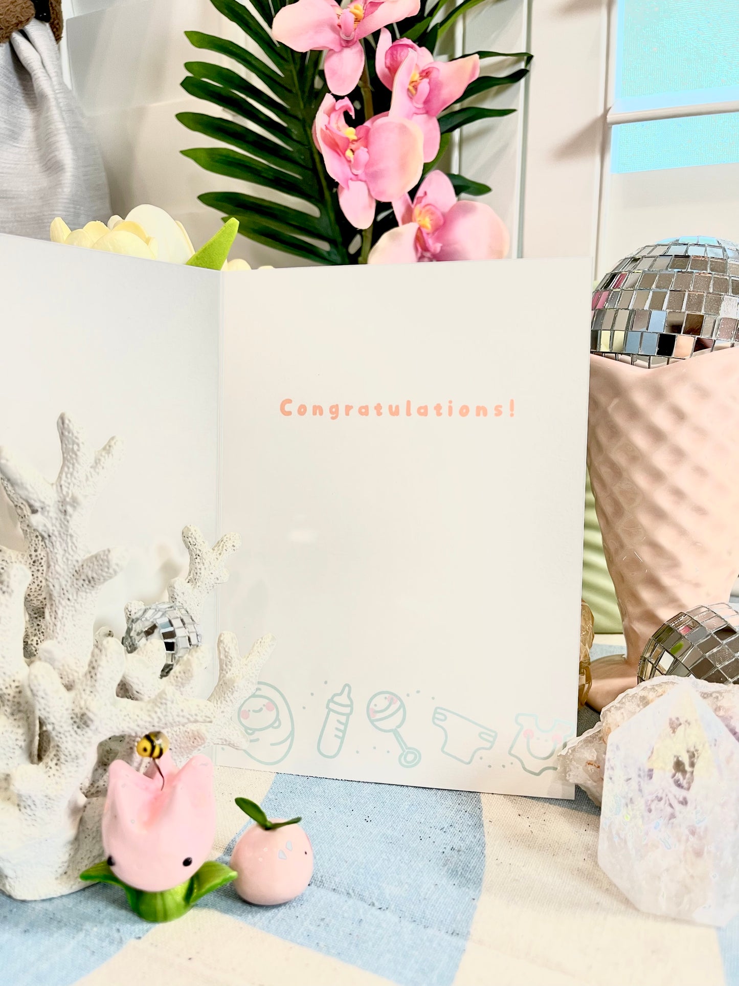 Food or Baby Belly Baby Shower Greeting Card for him/her/they/them